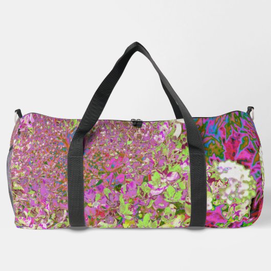 Sac De Sport Élégante Chartreuse Vert, Rose et Bleu Hydrangée (Verso)