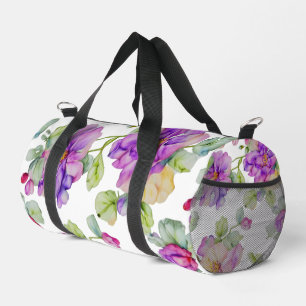 Sac De Sport Elégante couleur rose violet aquarelle florale