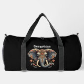 Sac De Sport Eléphant aux motifs floraux complexes (Verso)