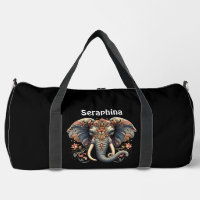 Éléphant avec des motifs floraux complexes