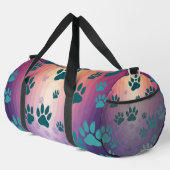 Sac De Sport Empreinte de patte à dégradé de sarcelle  (Coin droit)