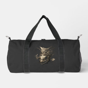 Sac de sport en cuir style dark art avec crâne de