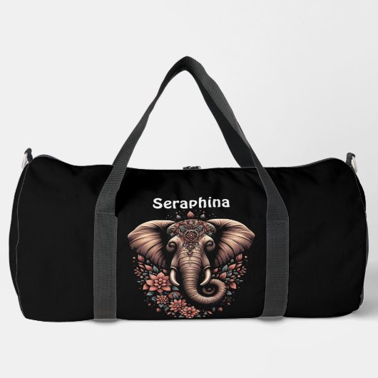 Sac De Sport Éphant floral (Recto)