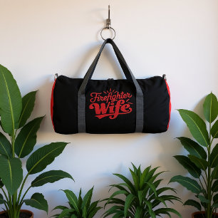 Sac De Sport Épouse de pompier texte rouge