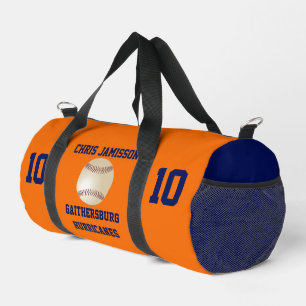 Sac De Sport Équipe de baseball, joueur entraîneur Orange Bleu