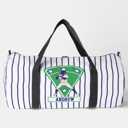 Sac De Sport Étoile de base-ball personnalisée bleu (Recto)