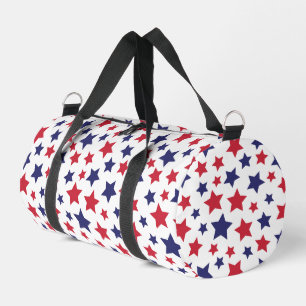 Sac De Sport Étoiles rouges et bleues, 4 juillet, fond blanc