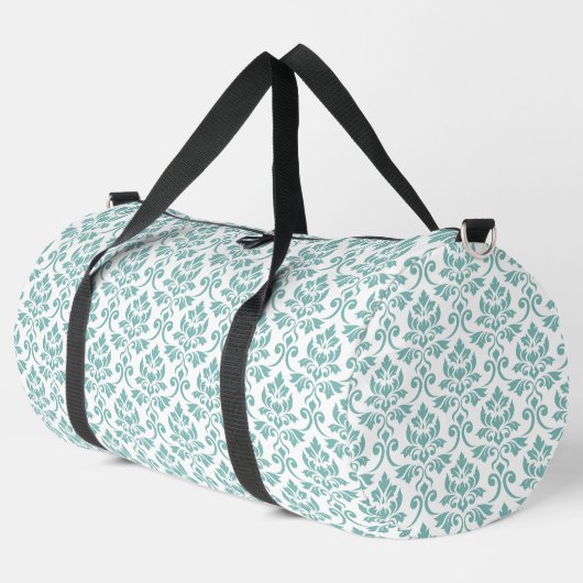 Sac De Sport Feuille Damask Motif Turquoise (Coin gauche)
