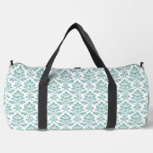Sac De Sport Feuille Damask Motif Turquoise (Recto)