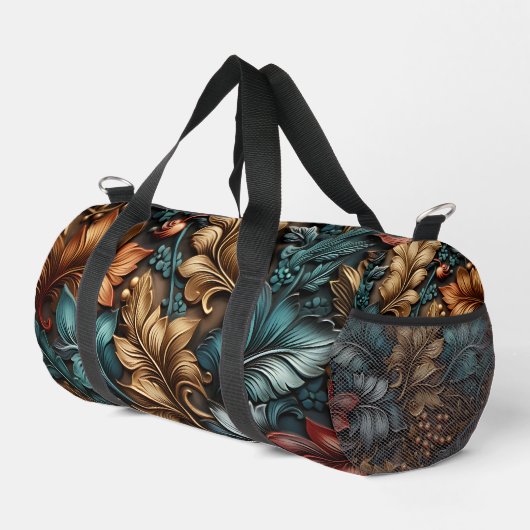 Sac De Sport Feuilles turquoise, Gold et Paisley (Coin droit)