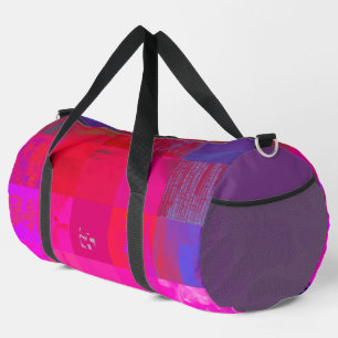 Sac De Sport Filles aux rayons X Grille d'art de glitch Rose Ch