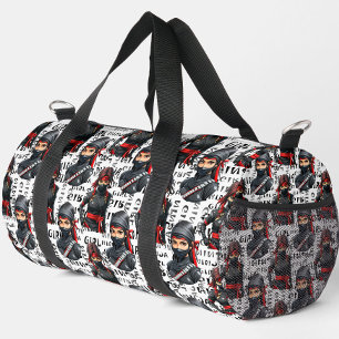 Sac De Sport Filles Ninja Anime avec motif de texte Design
