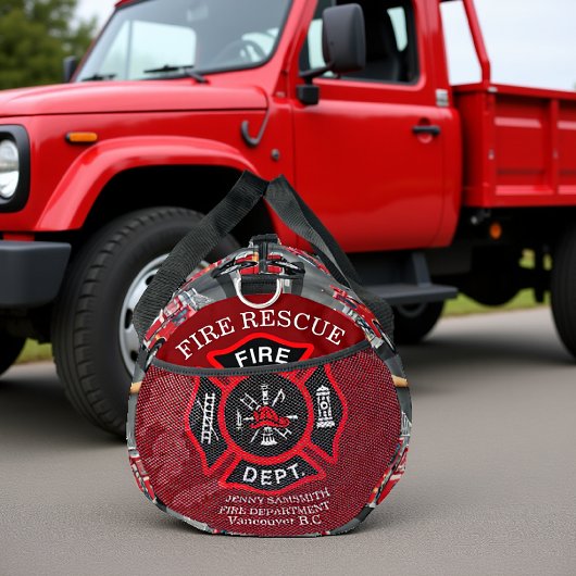 Sac De Sport Fire Truck Axe Pattern Personalized