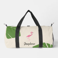 Flamant rose et feuilles Tropical personnalisé