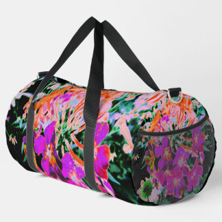 Sac De Sport Fleur abstraite magenta et orange en fleurs