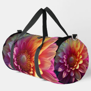 Sac De Sport Fleur de dahlia rose jaune orange