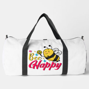 Sac De Sport Fleur de dessin animé Abeille Heureuse