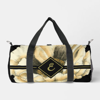 Sac De Sport Fleur de pavot à crème sur Arrière - plan noir
