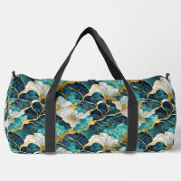 Fleur Japonaise Sarcelle Or