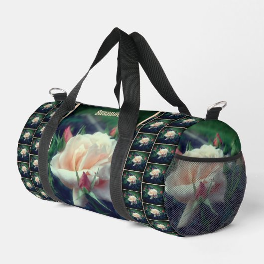 Sac De Sport Fleur Rose de Pêche douce Nature personnalisée (Coin droit)