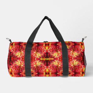 Sac De Sport Fleur Rouge Dahlia Vibrante Abstraite personnalisé