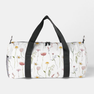 Sac De Sport Fleur sauvage aquarelle rose poussiéreux