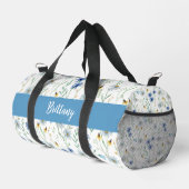 Sac De Sport Fleur sauvage d'aquarelle bleu violet (Coin droit)