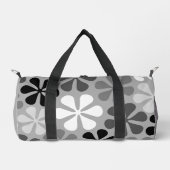 Sac De Sport Fleurs Abstraites Gris noir blanc (Recto)