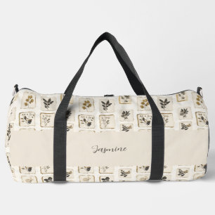 Sac De Sport Fleurs botaniques pressées Art Nouveau Beige