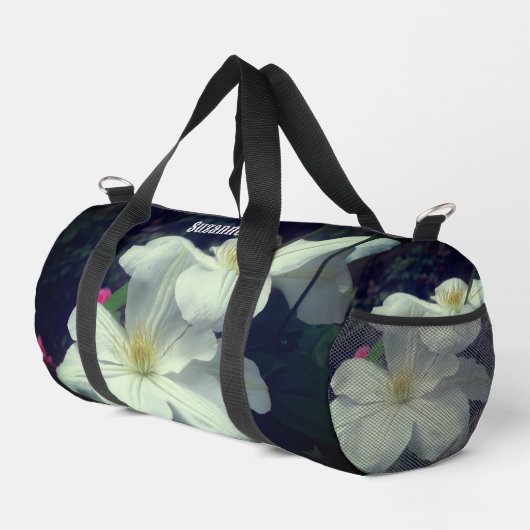 Sac De Sport Fleurs Clematis personnalisées (Coin droit)