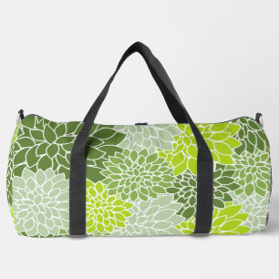 Sac De Sport Fleurs Dahlia, Motif De Fleurs, Dahlia Verte