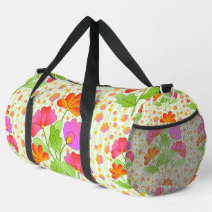Sac De Sport Fleurs de couleur grand pop rose et orange vert pâ