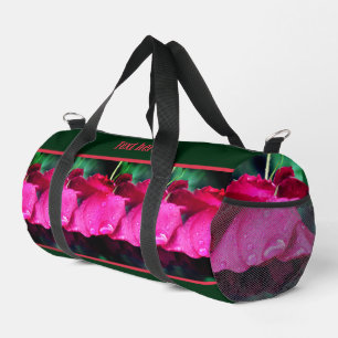 Sac De Sport Fleurs De Roses Rouges Et Raindrops Personnalisés