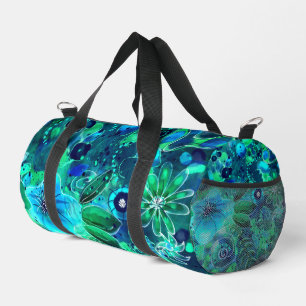 Sac De Sport Fleurs florales Turquoises Abstraites