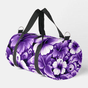 Sac De Sport Fleurs hawaïennes tropicales Hibiscus Motif violet