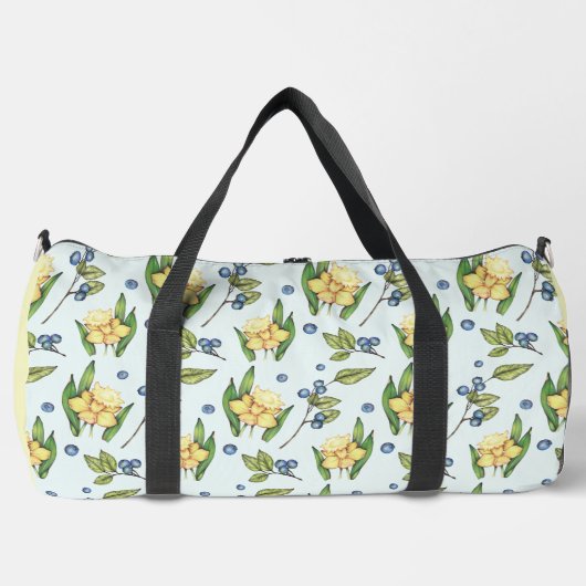 Sac De Sport Fleurs jaunes et bleuets (Recto)