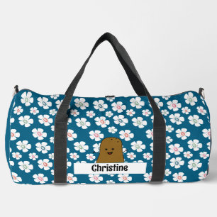 Sac De Sport Fleurs marguerites Océan Bleu Brown Pomme de terre