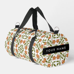 Sac De Sport Fleurs orange, motif floral, Boho, votre nom
