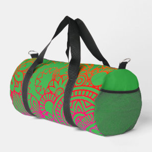 Sac De Sport Fleurs orange violet et fond vert clair