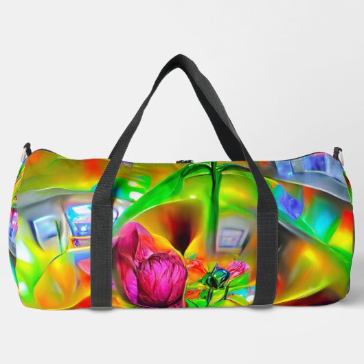 Sac De Sport Fleurs psychédéliques Abstraites (Recto)