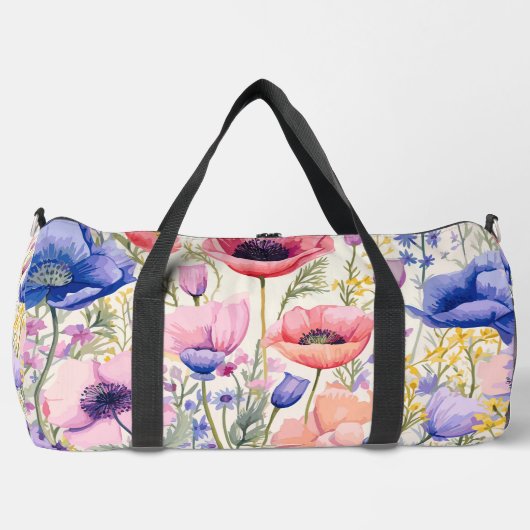 Sac De Sport Fleurs sauvages aquarelle (Recto)