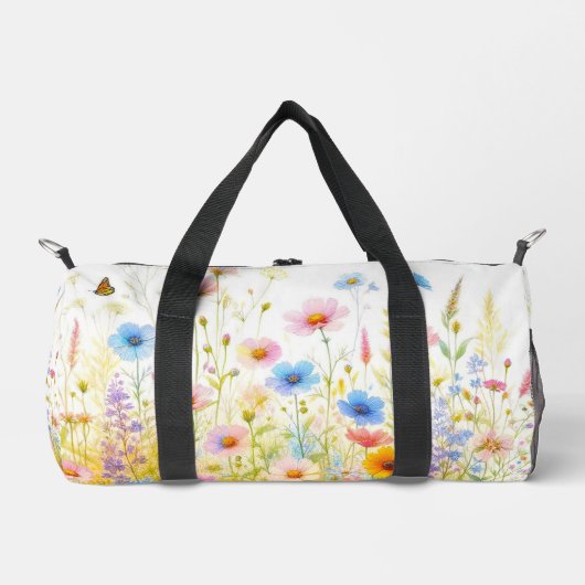 Sac De Sport Floral Fleur sauvage rose (Recto)