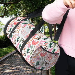 Sac De Sport Floral rose Monogramme Grand