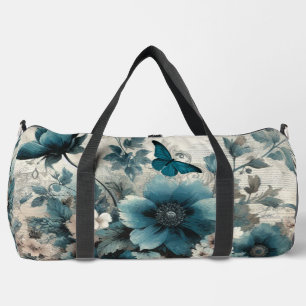 Sac De Sport Floral turquoise Vintage inspiré