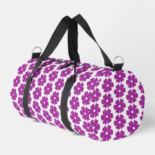Sac De Sport Flower Shape Plaid Pink Purple (Coin gauche)