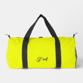 Sac De Sport Fluorescent jaune jaune couleur solide initiales n (Recto)