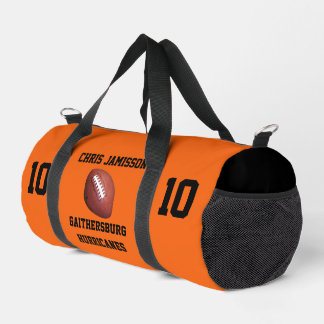 Sac De Sport Football Team, Coach or Player Orange Personalized