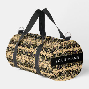 Sac De Sport Fret Grec Arabesque Brown, Votre Nom, Personnalise