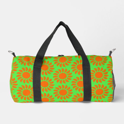 Sac De Sport Fun Boho Lime Vert & Orange Motif d'été (Recto)