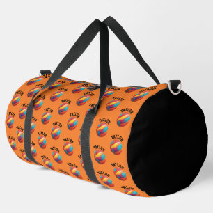 Sac De Sport Fun Orange Basketball Sport Typographie Gras Nom